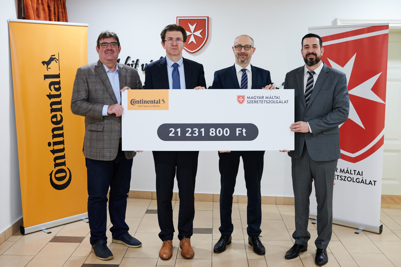 A Continental 21 millió forinttal támogatja a Máltai Szeretetszolgálat munkáját